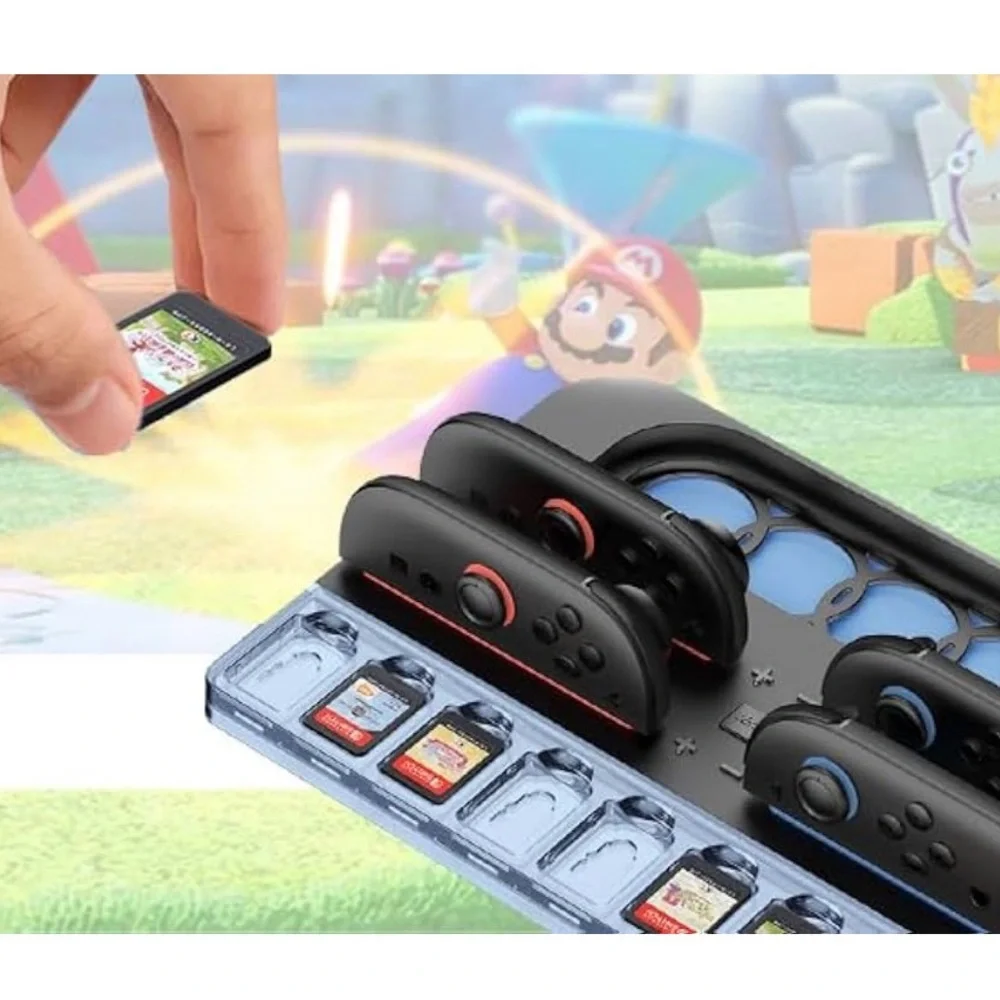 Nintendo Switch 2 Black Gaming Console Dock with LED Lights